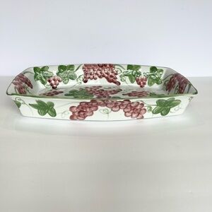 Temp-Tations by Tara Ceramic Baking Dish Purple Grapes Vintage